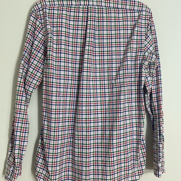 Ralph Lauren Oxford Shirt Mens Medium Red Plaid Long Sleeve Blue Label Pony - Picture 3 of 8